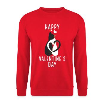 Saint-Valentin, Saint-Valentin, Saint-Valentin - Sweat-shirt Unisexe - rouge - Devant - Alina (178cm) & Michal (187cm)