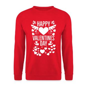 La Saint-Valentin, la Saint-Valentin, la Saint-Valentin - Sweat-shirt Unisexe - rouge - Devant - Alina (178cm) & Michal (187cm)