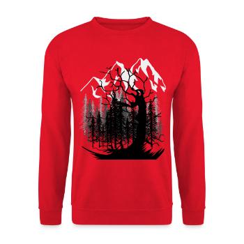 Nature nature montagne gibier forêt environnement protection de la nature - Sweat-shirt Unisexe - rouge - Devant - Alina (178cm) & Michal (187cm)