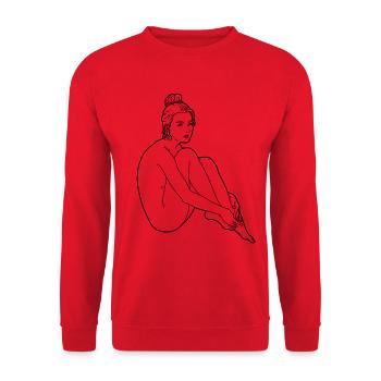 Nackte Frau Silhouette Erotik sexy Girl Sexualität - Unisex Pullover - Rot - Vorne - Alina (178cm) & Michal (187cm)