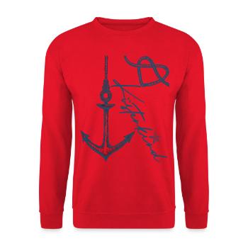 küstenkind - Unisex Pullover - Rot - Vorne - Alina (178cm) & Michal (187cm)