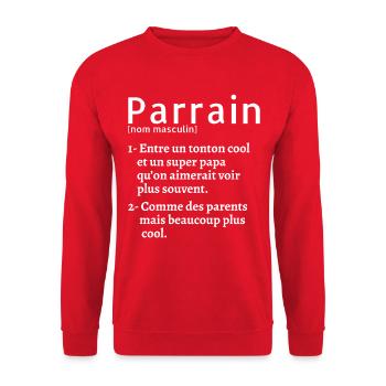 super parrain Drôle Definition Cadeau humour - Sweat-shirt Unisexe - rouge - Devant - Alina (178cm) & Michal (187cm)