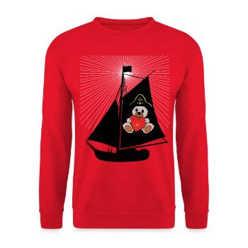 voilier voilier voilier bateau maritime Teddy Ahoy - Sweat-shirt Unisexe - rouge - Devant - Alina (178cm) & Michal (187cm)