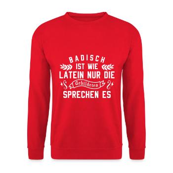 Badner Badisch Alemannisch Schwarzwald - Unisex Pullover - Rot - Vorne - Alina (178cm) & Michal (187cm)