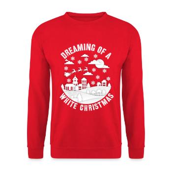 Joyeux Noël, Joyeux Noël, Joyeux Noël - Sweat-shirt Unisexe - rouge - Devant - Alina (178cm) & Michal (187cm)