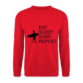 Eat Sleep Surf Repeat Surfing Surfing - Unisex Sweatshirt - red - Front - Alina (178cm) & Michal (187cm)