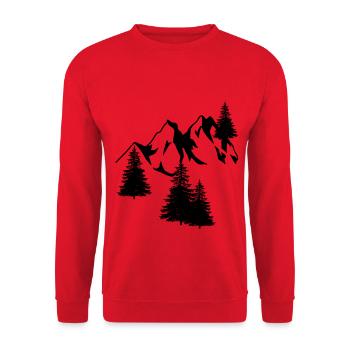 Montagnes Sommets Alpes Autriche Suisse Alm - Sweat-shirt Unisexe - rouge - Devant - Alina (178cm) & Michal (187cm)