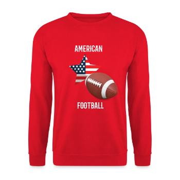 American Football USA Sport Geschenkidee Amerika - Unisex Pullover - Rot - Vorne - Alina (178cm) & Michal (187cm)