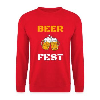 Volksfest Volksfest Volksfest Volksfest Volksfest - Unisex Pullover - Rot - Vorne - Alina (178cm) & Michal (187cm)
