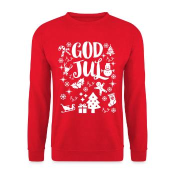 Joyeux Noël, Joyeux Noël, Joyeux Noël - Sweat-shirt Unisexe - rouge - Devant - Alina (178cm) & Michal (187cm)