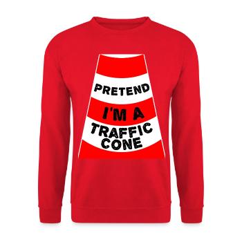 Pretend I'm a Traffic Cone Verkehrsleitkegel - Unisex Pullover - Rot - Vorne - Alina (178cm) & Michal (187cm)