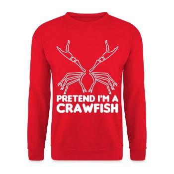 Pretend I'm a Crawfish Crayfish Halloween Costume - Unisex Sweatshirt - red - Front - Alina (178cm) & Michal (187cm)