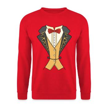 Circus Ringmaster Costume Kids & Adults Halloween - Unisex Sweatshirt - red - Front - Alina (178cm) & Michal (187cm)