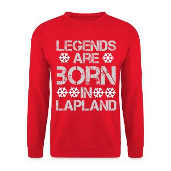 Les légendes naissent en Laponie - Sweat-shirt Unisexe - rouge - Devant - Alina (178cm) & Michal (187cm)