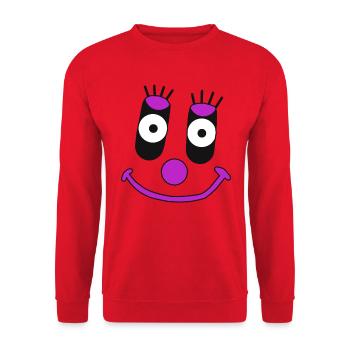 Gefühle Emotionen Gesicht freundlich nett Clown - Unisex Pullover - Rot - Vorne - Alina (178cm) & Michal (187cm)