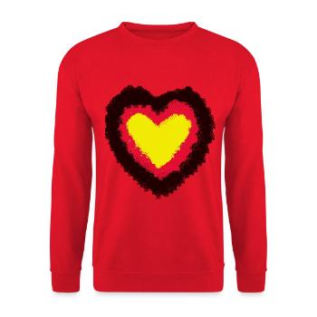German Germany Countries Hearts Heart Gate Pride - Unisex Sweatshirt - red - Front - Alina (178cm) & Michal (187cm)
