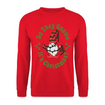 Est-ce qu’ils Gnome C’est Noël - Sweat-shirt Unisexe - rouge - Devant - Alina (178cm) & Michal (187cm)