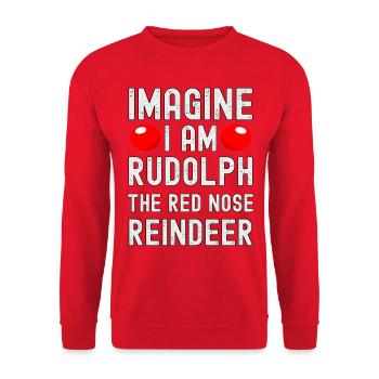Imaginez que je suis Peter le Nez Rouge - Sweat-shirt Unisexe - rouge - Devant - Alina (178cm) & Michal (187cm)