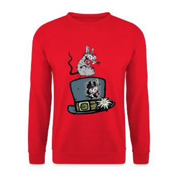 Funny Animals, Rats, Rat, Rodents, Mouse, Mice - Unisex Sweatshirt - red - Front - Alina (178cm) & Michal (187cm)
