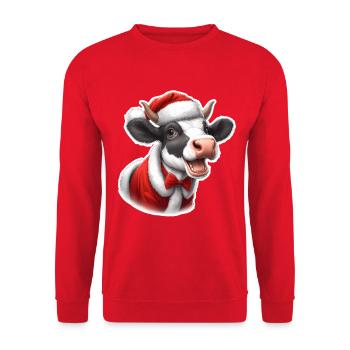 Christmas in July cow funny design for Christmas - Unisex Sweatshirt - red - Front - Alina (178cm) & Michal (187cm)