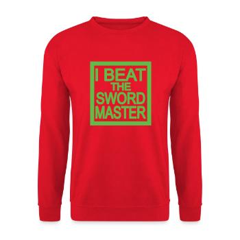 I beat the sword master - Unisex Pullover - Rot - Vorne - Alina (178cm) & Michal (187cm)