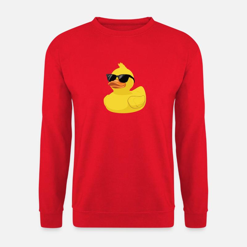 Canard en caoutchouc avec lunettes de soleil, Cool duck - Sweat-shirt Unisexe - rouge