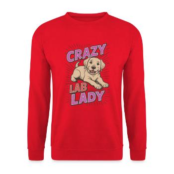 Crazy Lab Lady - Unisex Sweatshirt - red - Front - Alina (178cm) & Michal (187cm)