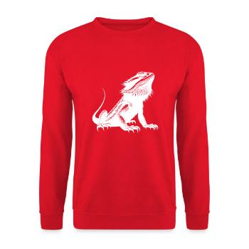 I love bearded dragons - Unisex Sweatshirt - red - Front - Alina (178cm) & Michal (187cm)