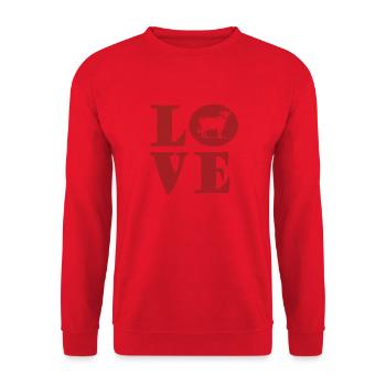 Ich Mag Kühe - Unisex Pullover - Rot - Vorne - Alina (178cm) & Michal (187cm)