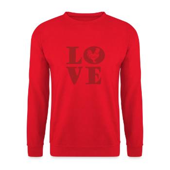 I like chickens - Unisex Sweatshirt - red - Front - Alina (178cm) & Michal (187cm)