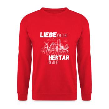 Liebe verangen, Hektar besteht Bauer - Unisex Pullover - Rot - Vorne - Alina (178cm) & Michal (187cm)