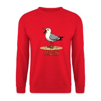 Moin Möwe - Unisex Pullover - Rot - Vorne - Alina (178cm) & Michal (187cm)