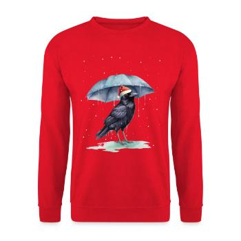 Santa Claus Bird Birds Garden - Unisex Sweatshirt - red - Front - Alina (178cm) & Michal (187cm)