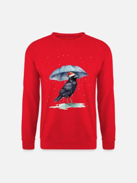 Nikolaus Weihnachtsmann Vogel Vögel Garten - Unisex Pullover - Rot