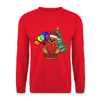 Ours en peluche Père Noël Père Noël Enfants - Sweat-shirt Unisexe - rouge - Devant - Alina (178cm) & Michal (187cm)