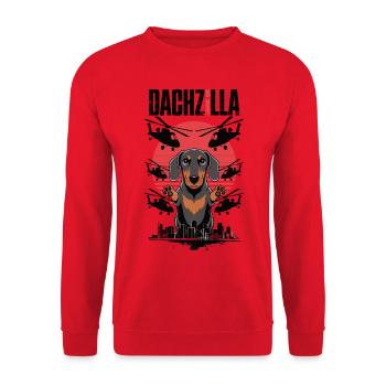 Dachszilla - Sweat-shirt Unisexe - rouge - Devant - Alina (178cm) & Michal (187cm)