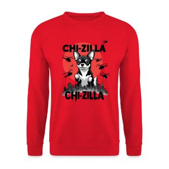 Chizilla - Unisex Sweatshirt - red - Front - Alina (178cm) & Michal (187cm)