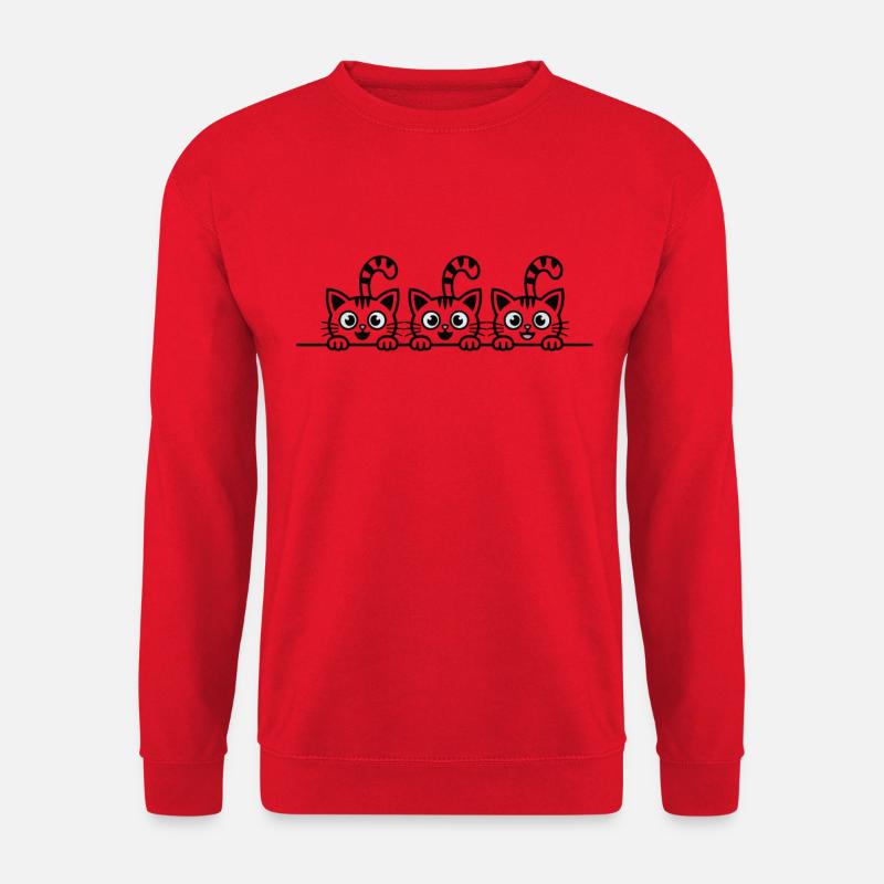 Curious cats - Unisex Sweatshirt - red
