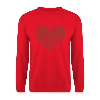 Coeurs d’amour - Sweat-shirt Unisexe - rouge - Devant - Alina (178cm) & Michal (187cm)