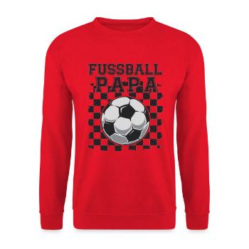 Fussball Papa - Unisex Pullover - Rot - Vorne - Alina (178cm) & Michal (187cm)