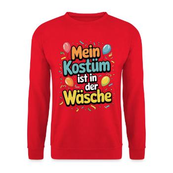 Mein Kostüm ist in der Wäsche - Unisex Pullover - Rot - Vorne - Alina (178cm) & Michal (187cm)