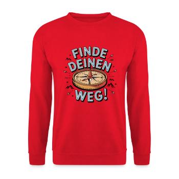 Finde deinen Weg - Unisex Pullover - Rot - Vorne - Alina (178cm) & Michal (187cm)