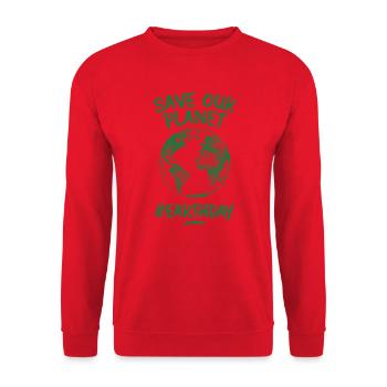 Save Our Planet #EarthDay - Unisex Sweatshirt - red - Front - Alina (178cm) & Michal (187cm)