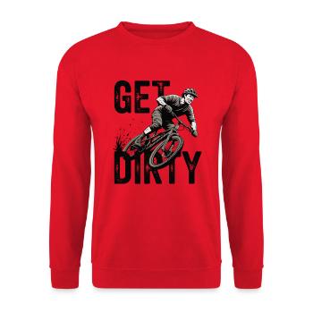 Get Dirty – Downhill - Unisex Sweatshirt - red - Front - Alina (178cm) & Michal (187cm)