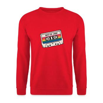 Best of 1985 – Retro Kassette - Unisex Pullover - Rot - Vorne - Alina (178cm) & Michal (187cm)