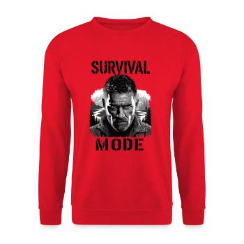 Survival Mode - Unisex Sweatshirt - red - Front - Alina (178cm) & Michal (187cm)