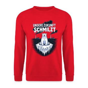 Unsere Zukunft schmilzt - Unisex Pullover - Rot - Vorne - Alina (178cm) & Michal (187cm)