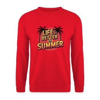 Life is better in Summer - Unisex Sweatshirt - red - Front - Alina (178cm) & Michal (187cm)