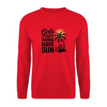 Girls just want to have sun - Unisex Sweatshirt - red - Front - Alina (178cm) & Michal (187cm)