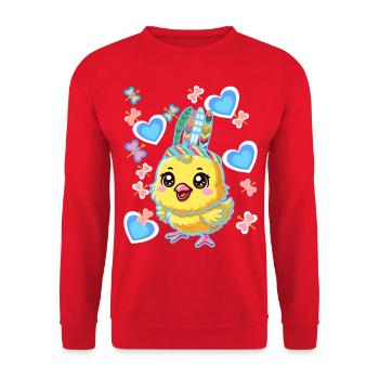 Hippie Hippies Poulet Poulets Poussins Pâques - Sweat-shirt Unisexe - rouge - Devant - Alina (178cm) & Michal (187cm)